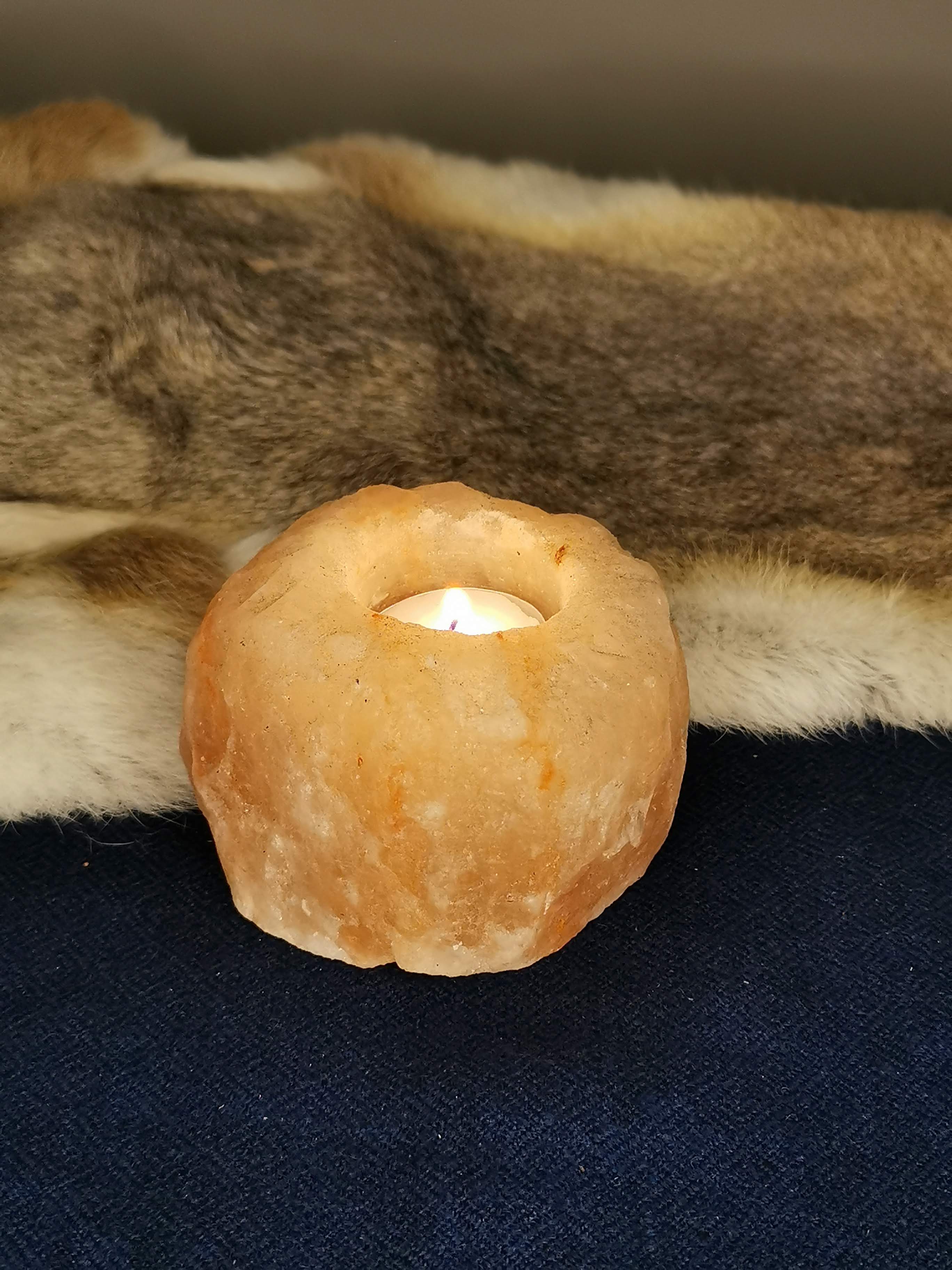 Salzkristall Teelichthalter